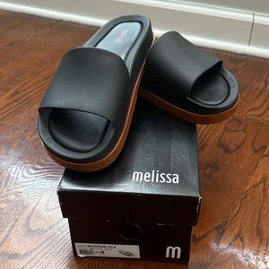 NEW Melissa Black/Brown Slide Sandals
